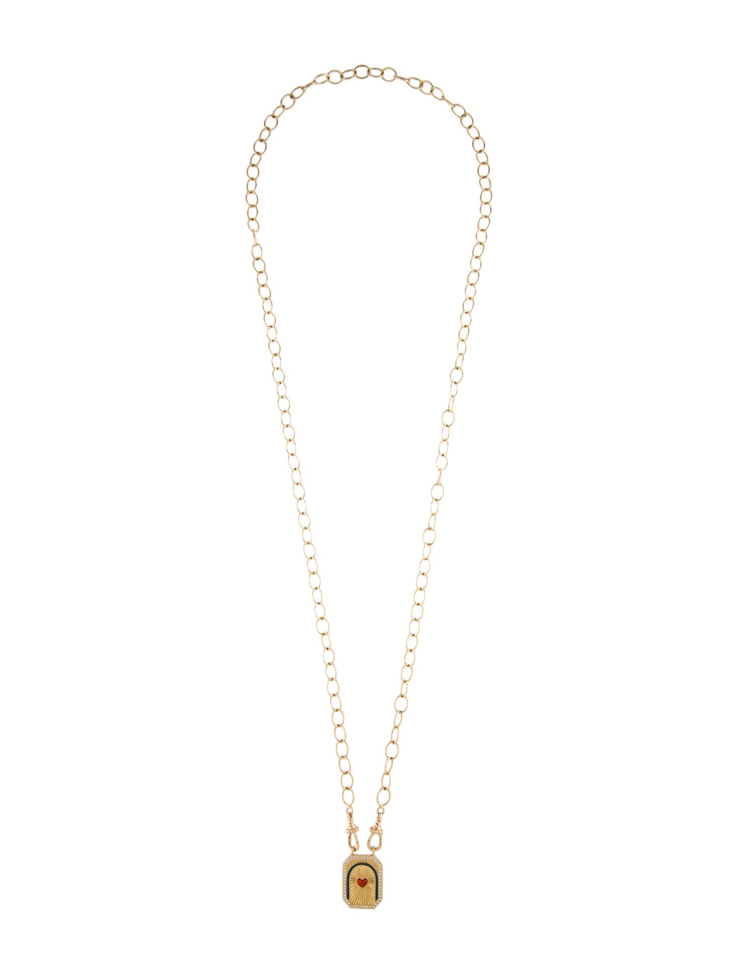 Marie Lichtenberg Diamond & Enamel Pendant Necklace