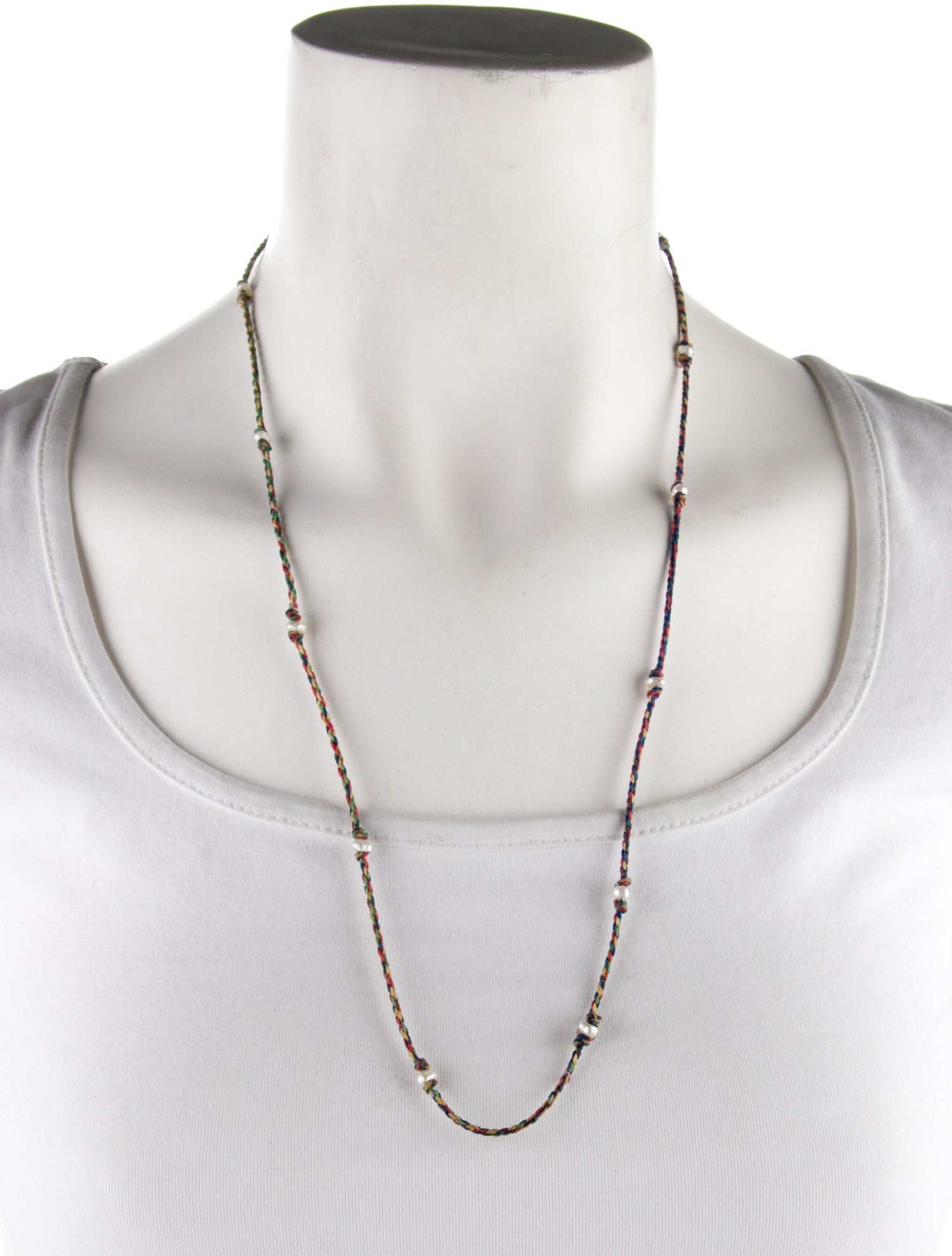 Marie Lichtenberg 9K Pearl Cord Station Necklace