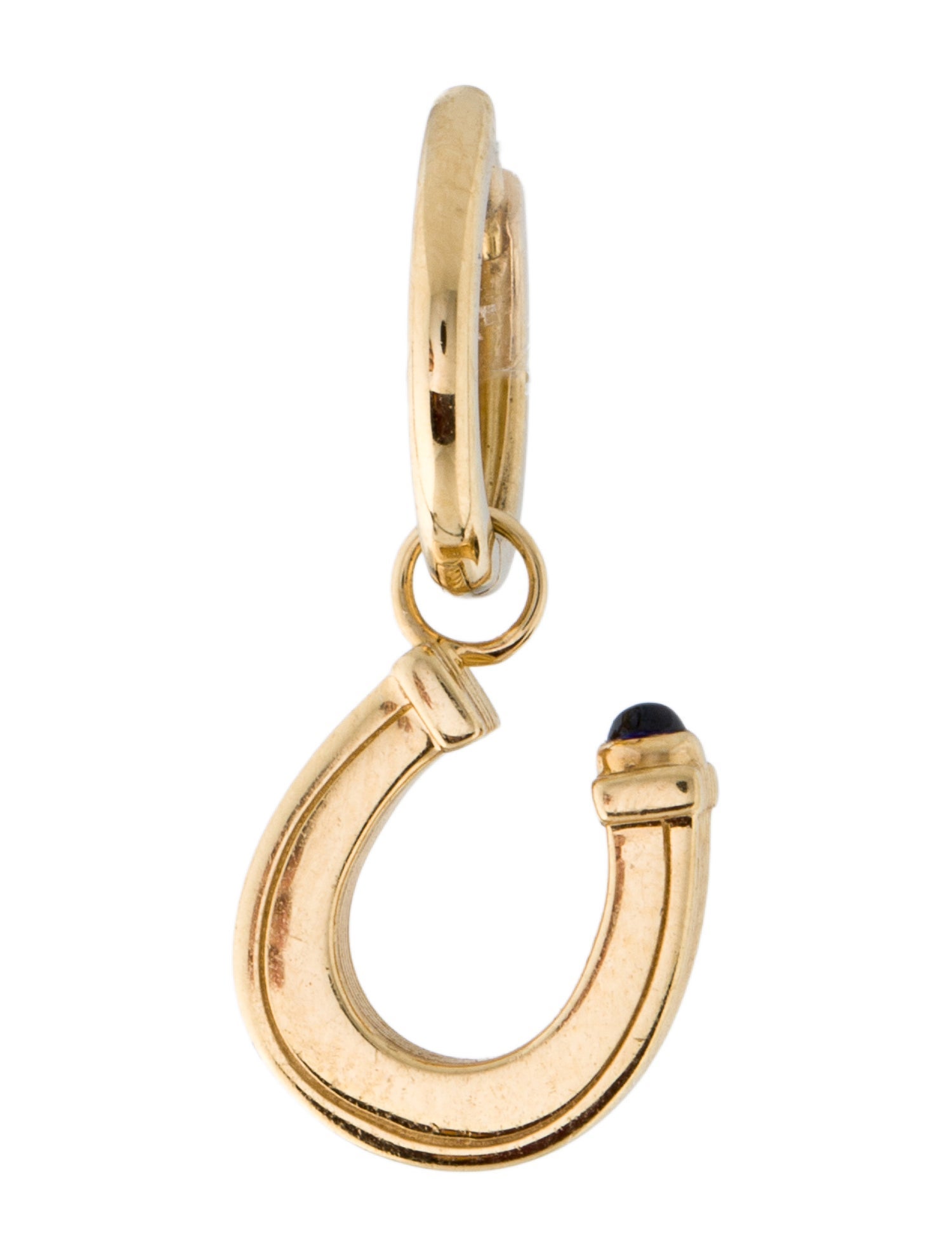 Marie Lichtenberg 18K Sapphire Baby Charm Horseshoe Earring