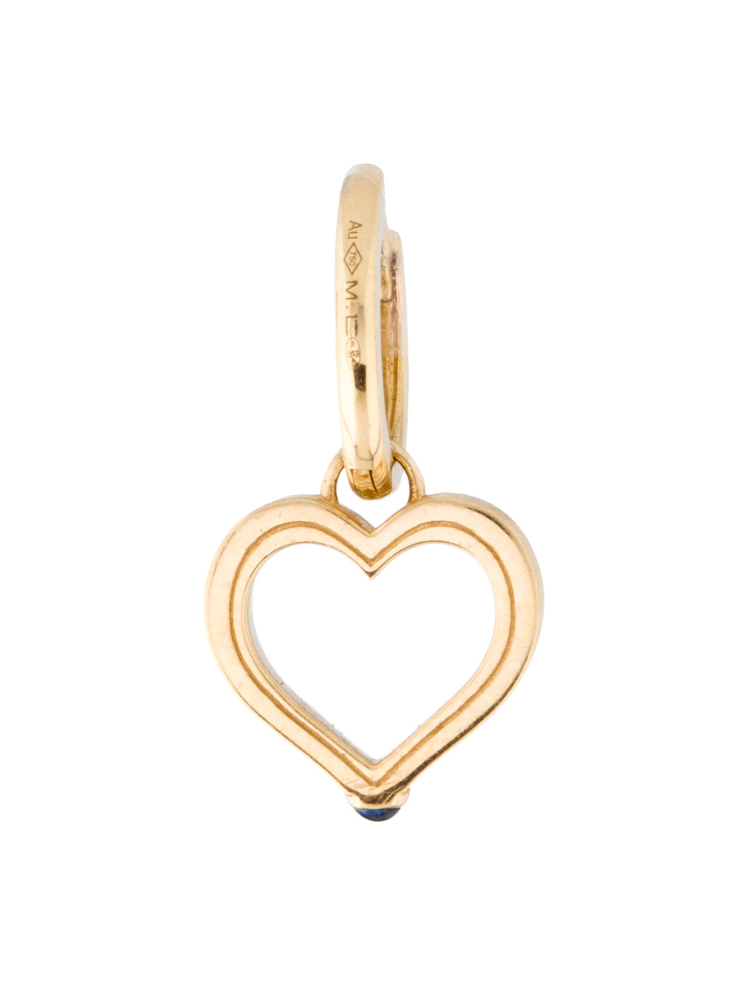 Marie Lichtenberg 18K Sapphire Baby Charm Heart Single Earring