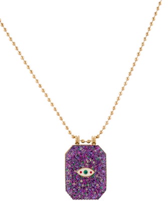 Marie Lichtenberg Enamel & Resin Raiz'in Scapular Pendant Necklace