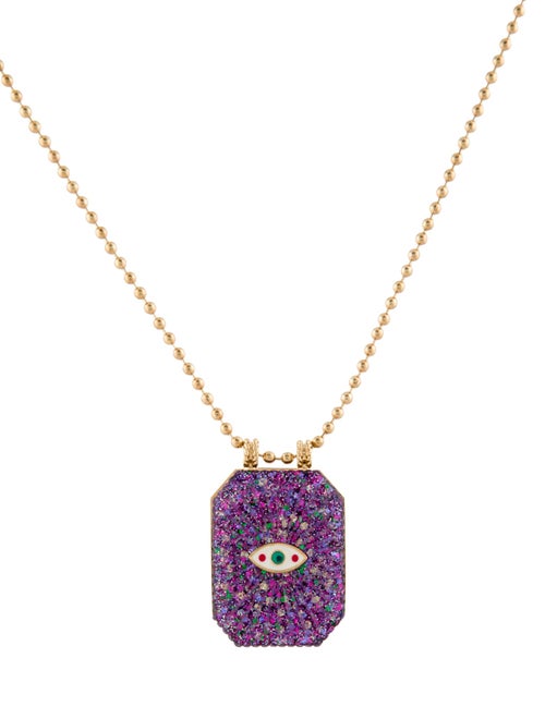 Marie Lichtenberg Enamel & Resin Raiz'in Scapular Pendant Necklace