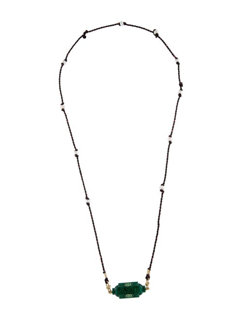 Marie Lichtenberg Pearl, Enamel & Resin Raiz'in Clover Locket Pendant