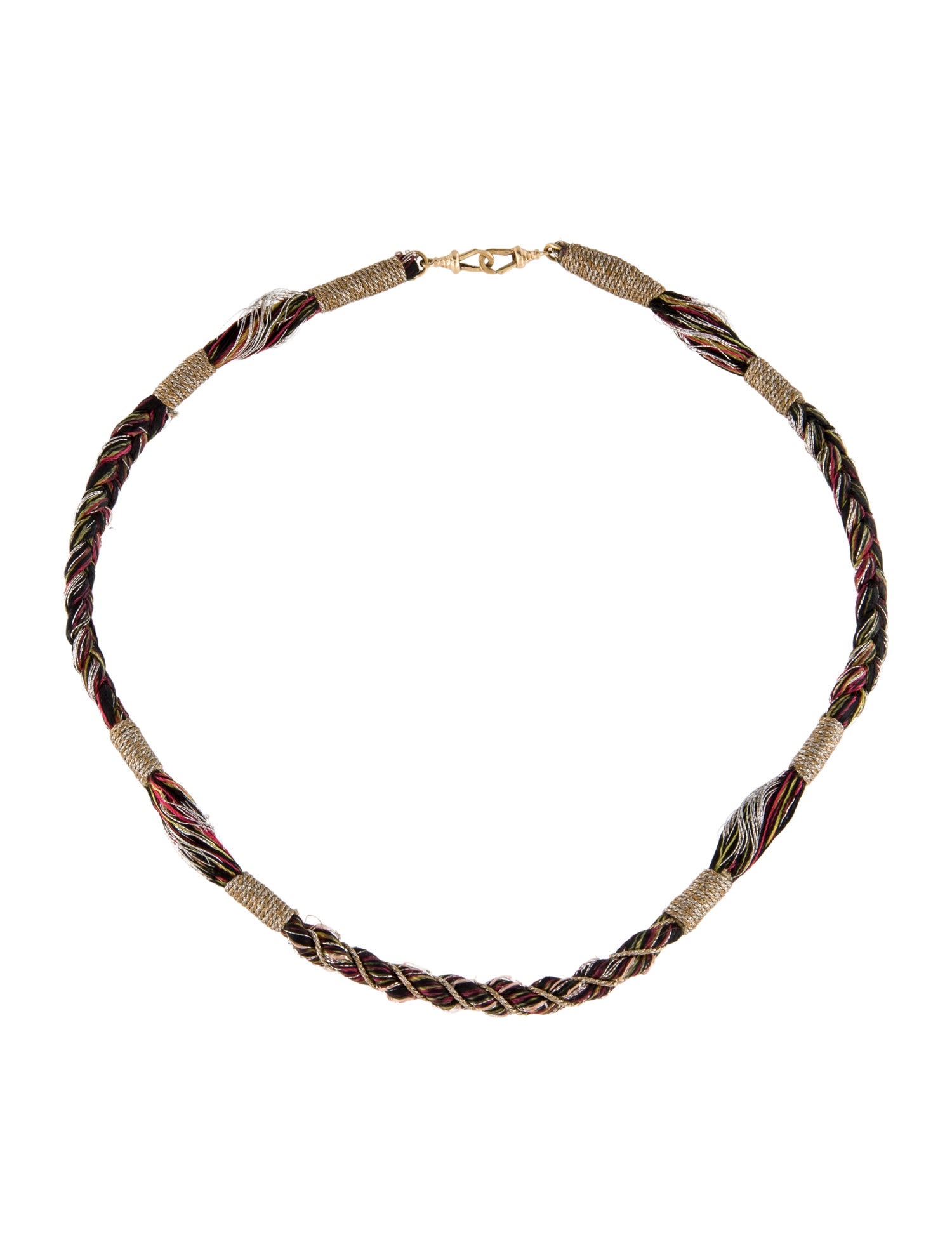 Marie Lichtenberg 14K Braided Silk Cord Station Necklace