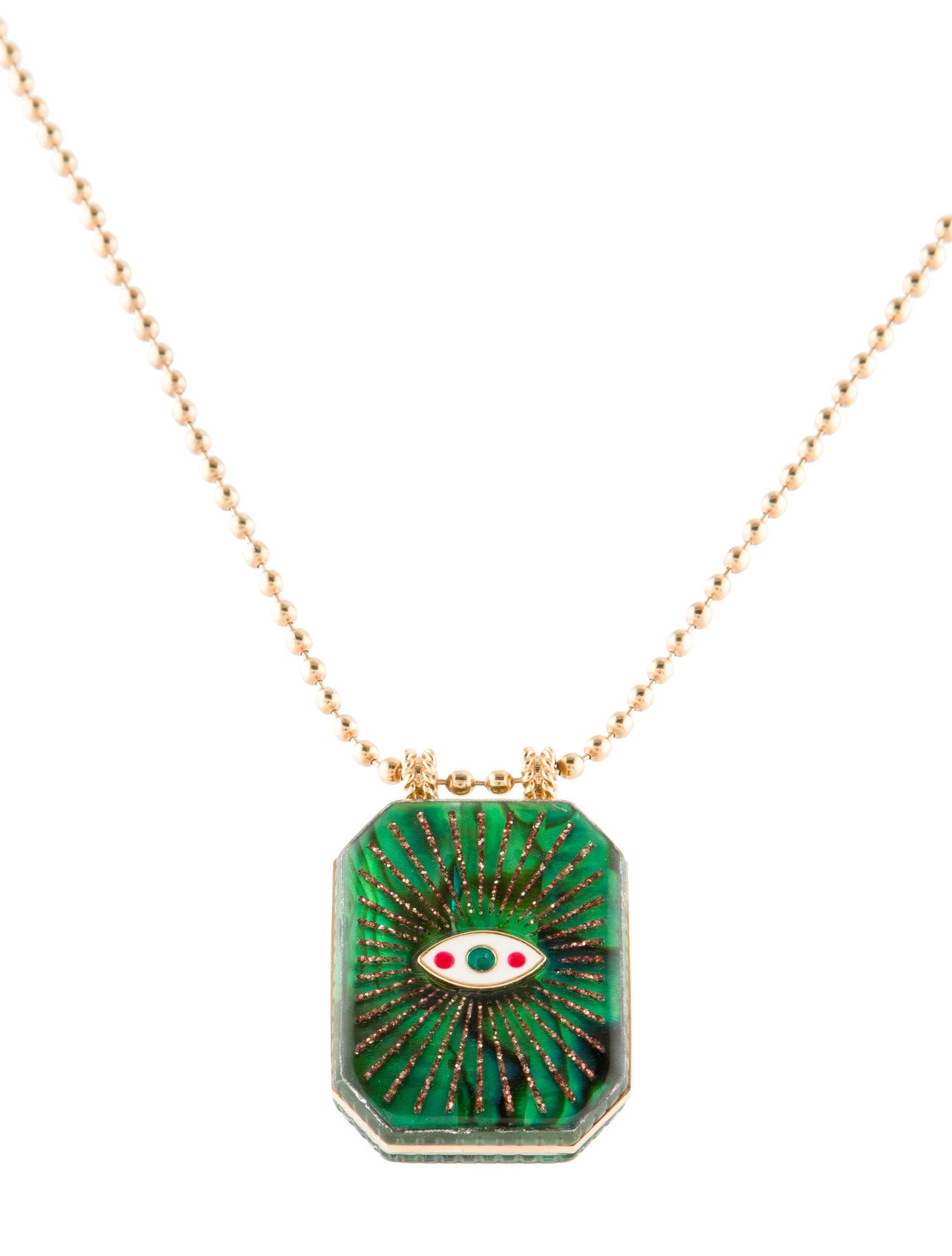 Marie Lichtenberg Enamel & Resin Raiz'in Scapular Pendant Necklace