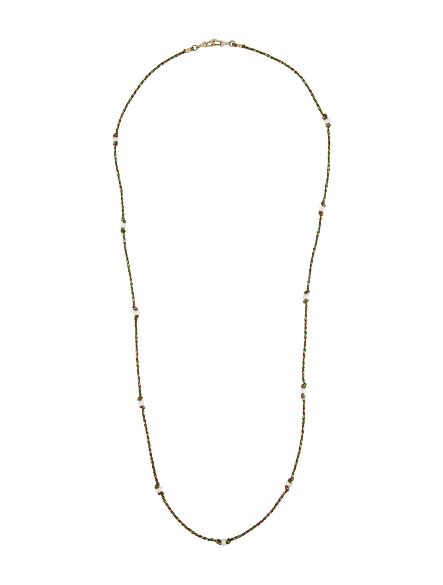 Marie Lichtenberg 9K Pearl Braided Cord Station Necklace