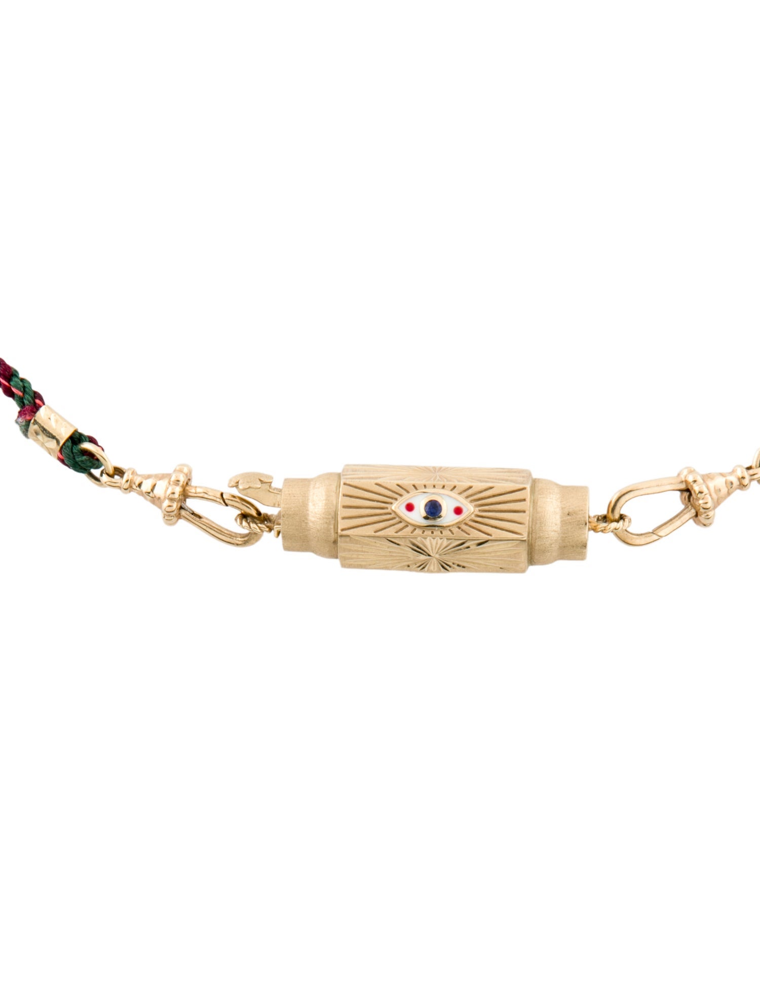 Marie Lichtenberg 14K Pearl & Sapphire Enamel Evil Eye Amulet Necklace