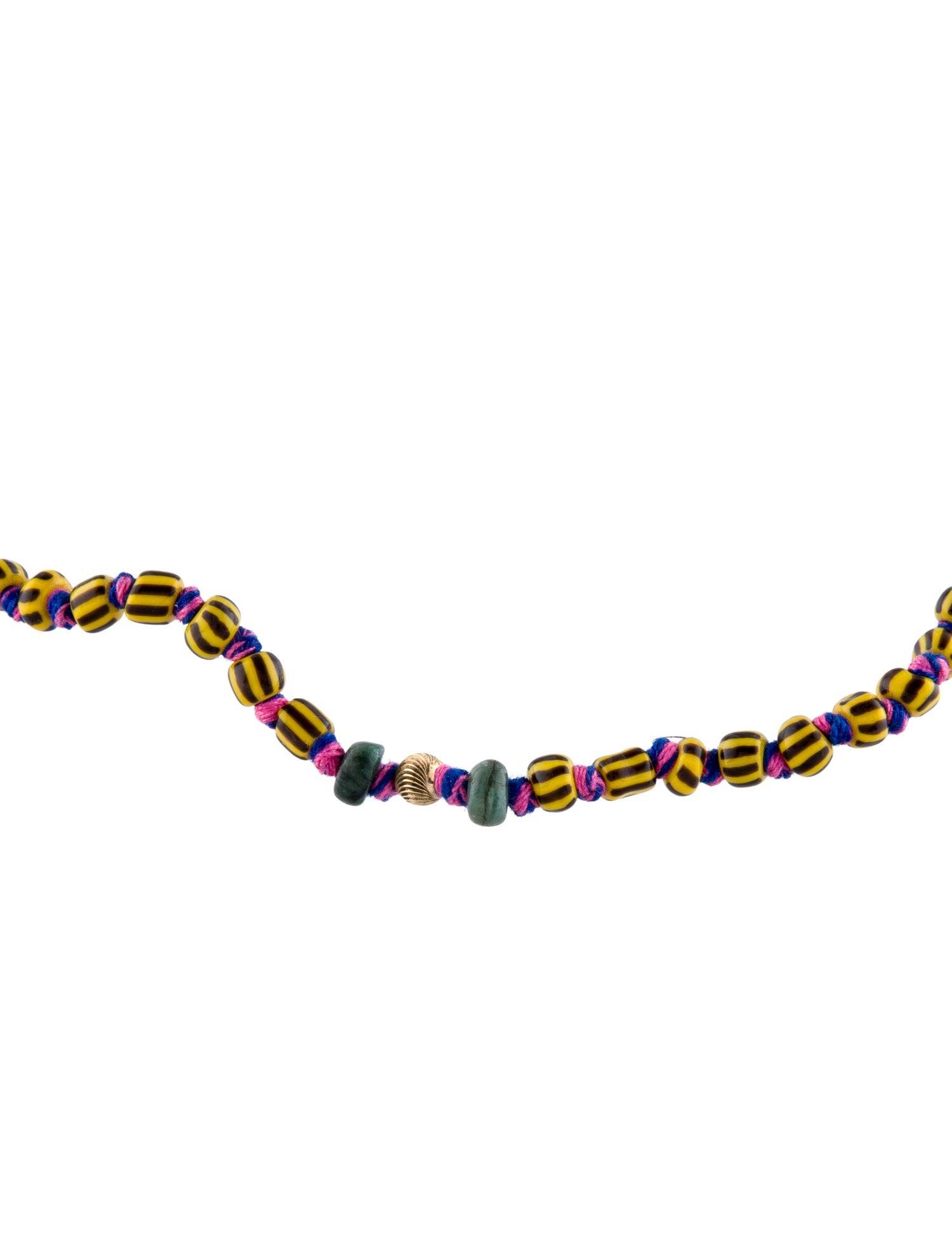 Marie Lichtenberg 9K Mauli Ghana Bead Strand Necklace