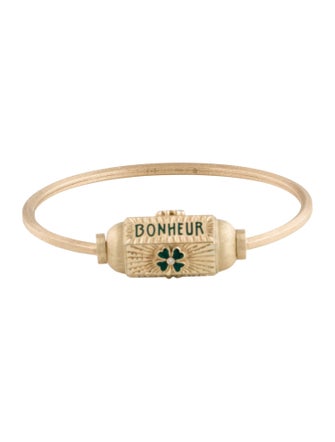 Marie Lichtenberg 14K Diamond & Enamel Bonheur Bangle Bracelet