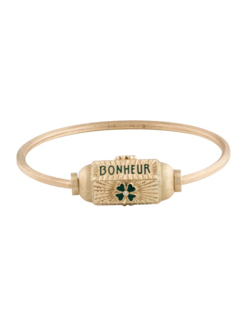 Marie Lichtenberg 14K Diamond & Enamel Bonheur Bangle Bracelet