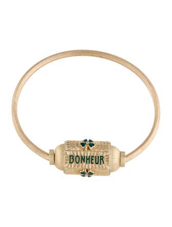 Marie Lichtenberg 14K Diamond & Enamel Bonheur Bangle Bracelet