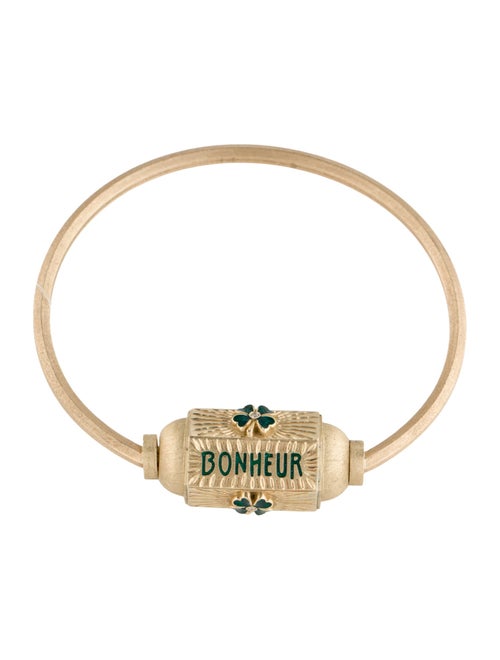 Marie Lichtenberg 14K Diamond & Enamel Bonheur Bangle Bracelet