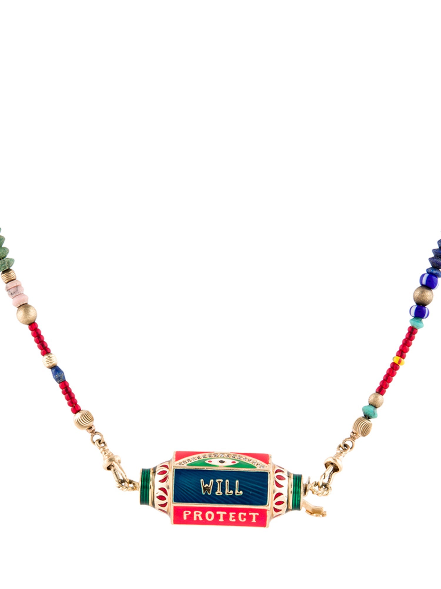 Marie Lichtenberg Diamond & Enamel 'Will Protect You Forever' Locket Necklace