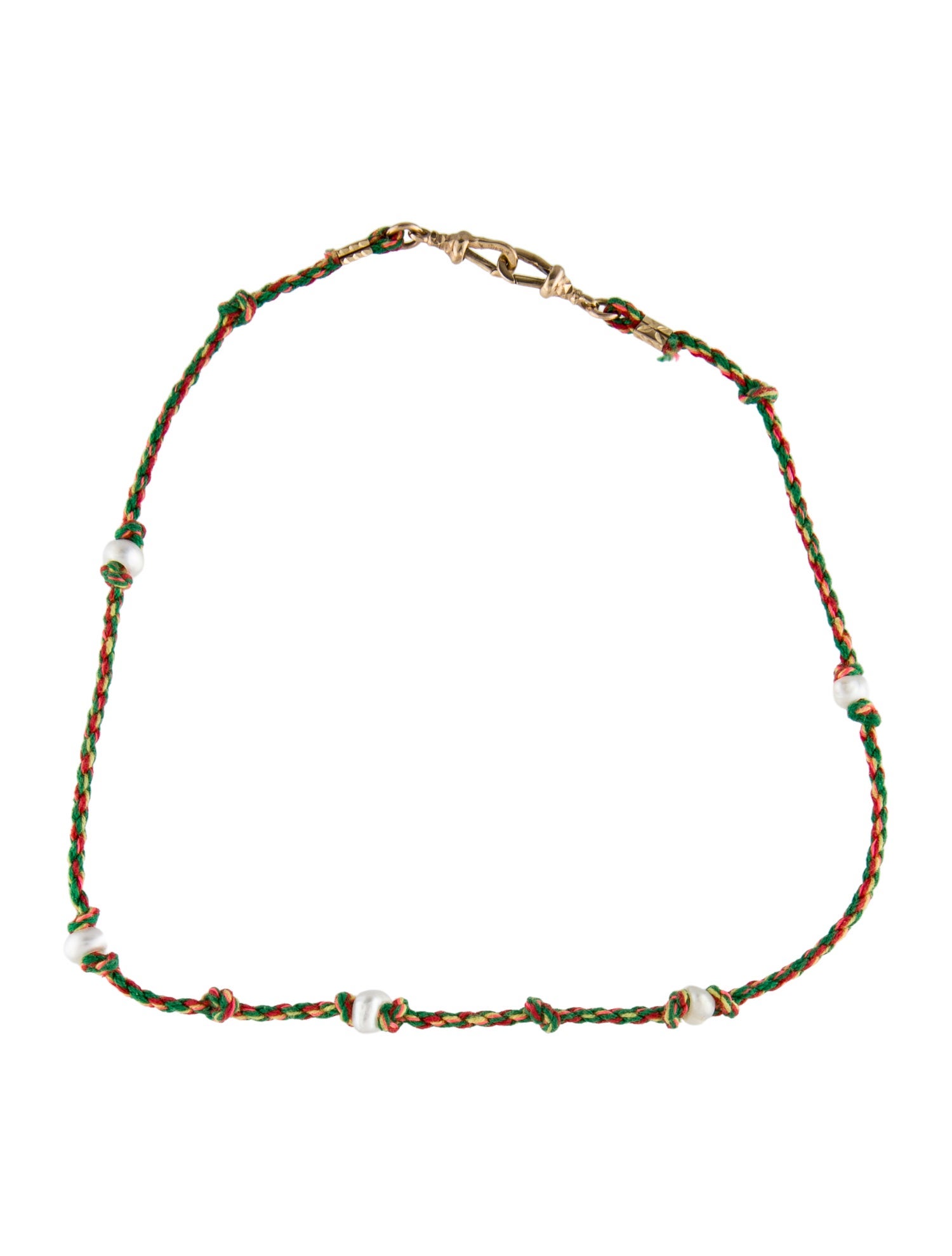 Marie Lichtenberg 9K Pearl Cord Mauli Station Necklace