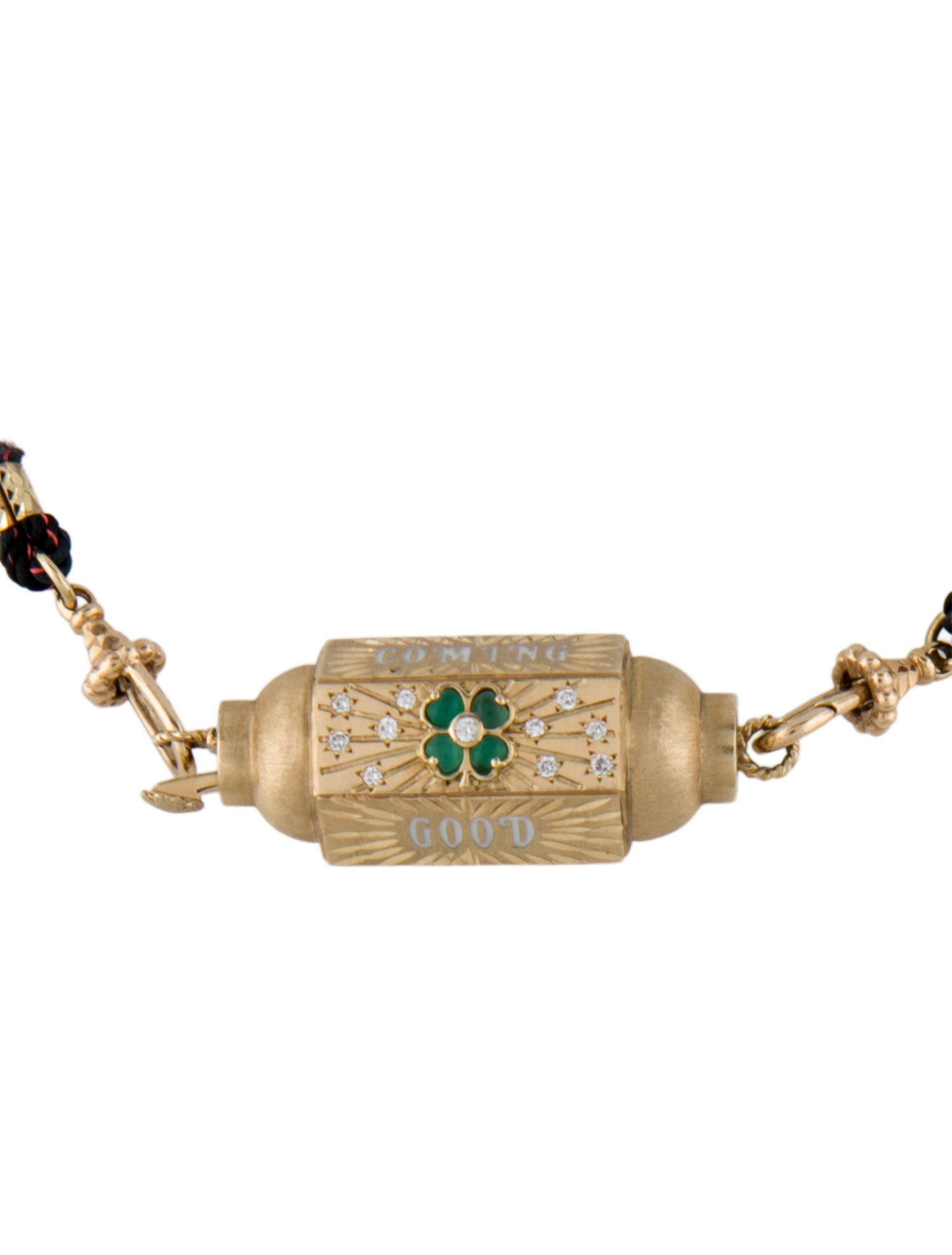 Marie Lichtenberg 14K Pearl, Diamond, Chalcedony & Enamel 'Good Things' Locket Necklace