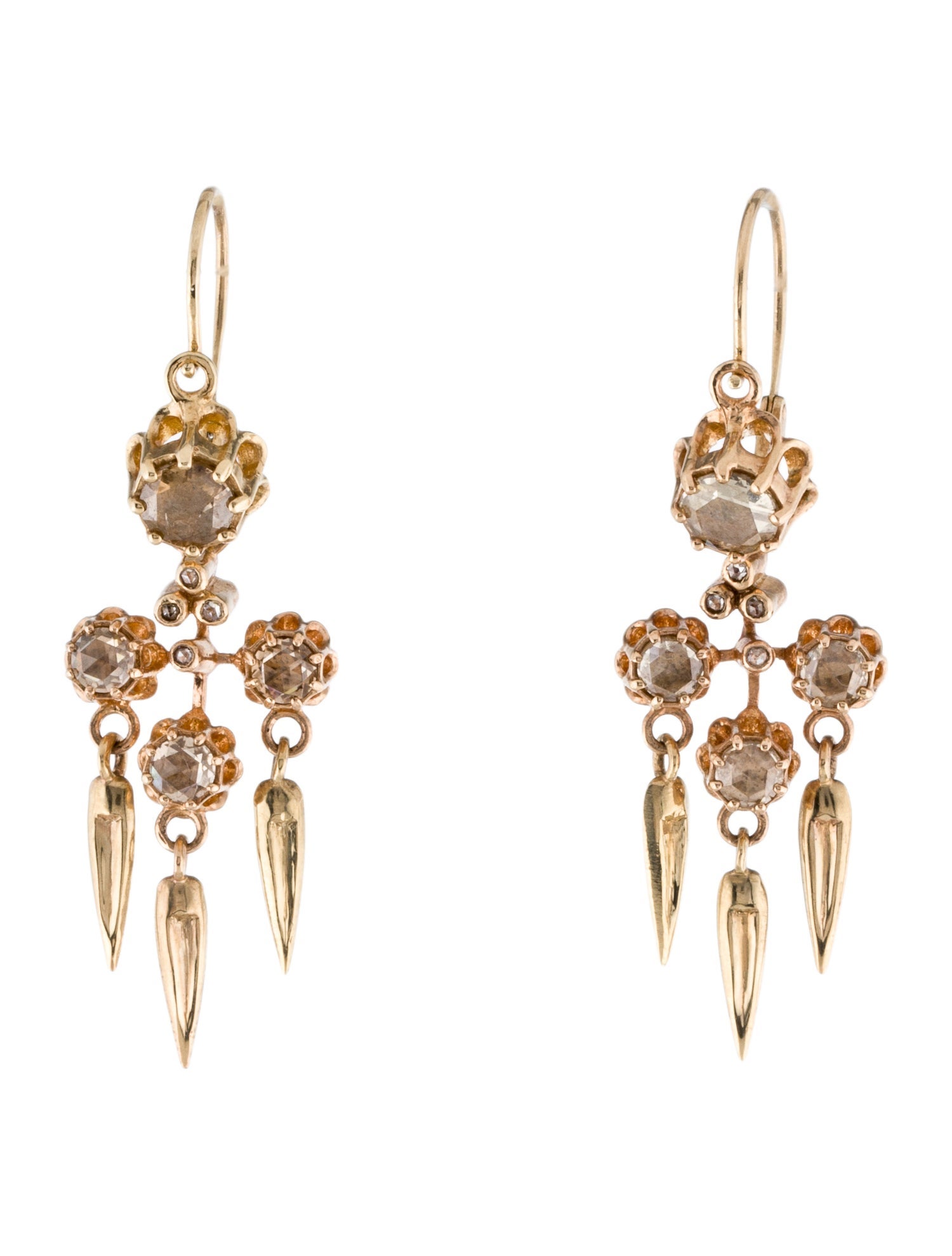 Marie Lichtenberg 10K Diamond Arlésienne Drop Earrings