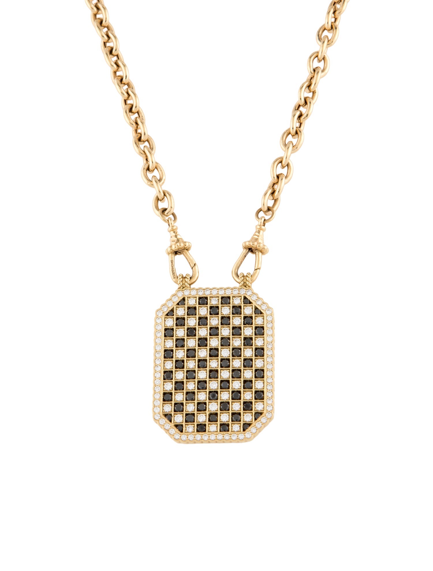 Marie Lichtenberg 18K 3.17ctw Diamond Check Scapular Pendant Necklace