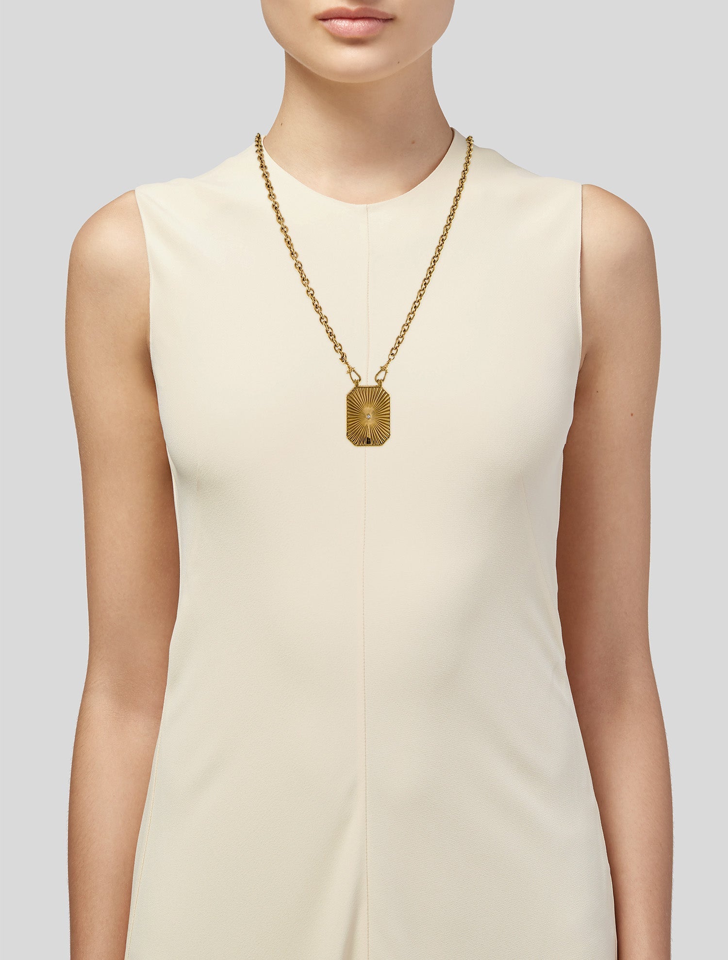 Marie Lichtenberg 18K 3.17ctw Diamond Check Scapular Pendant Necklace