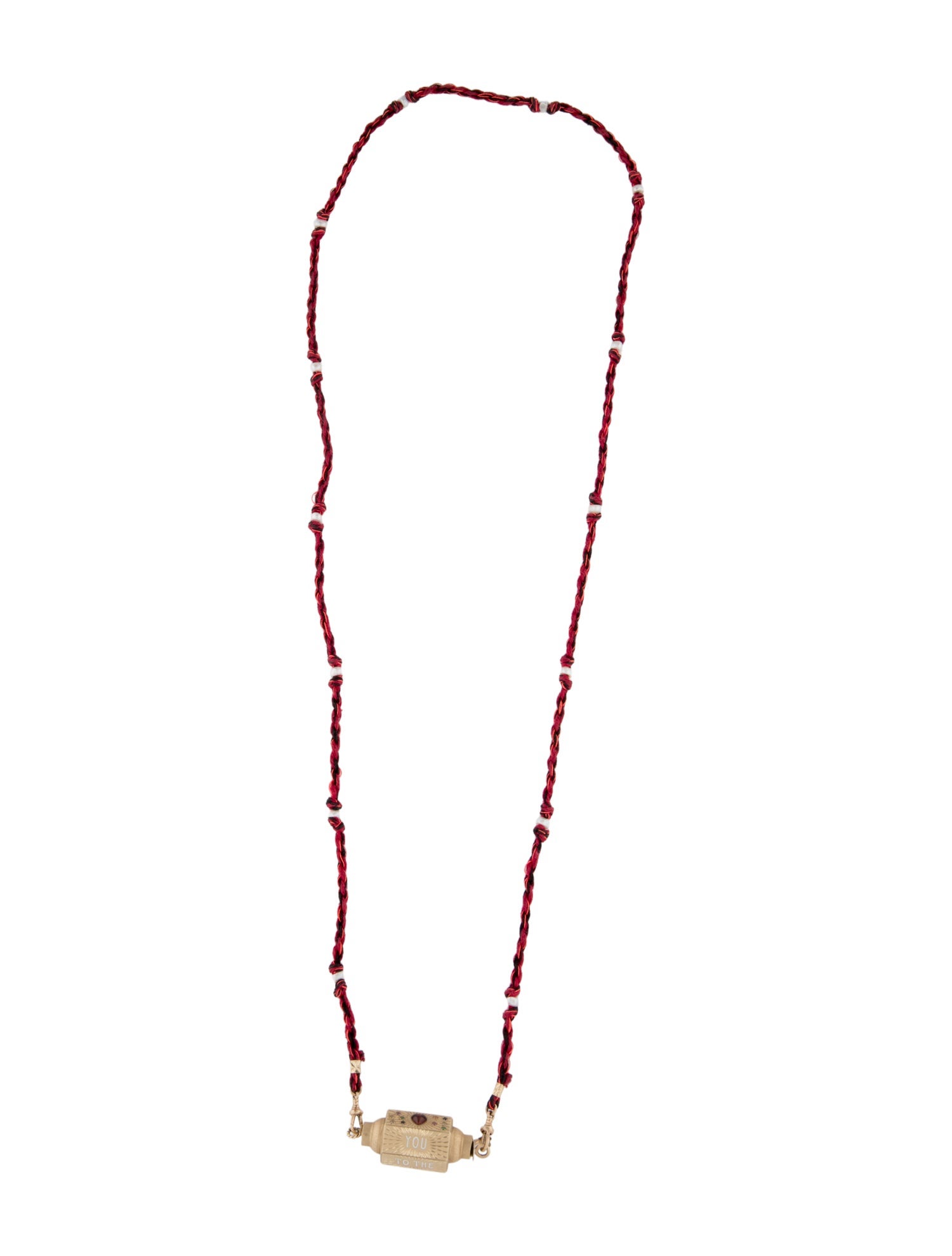 Marie Lichtenberg 14K Pearl & Multistone 'love you' Locket Cord Necklace
