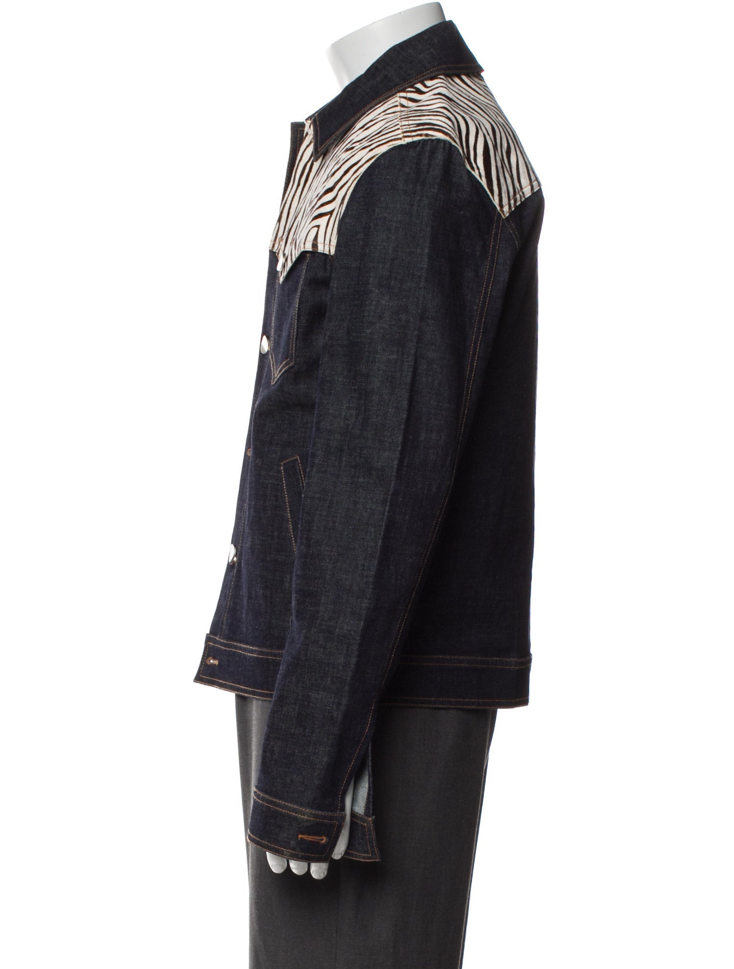 CALVINLUO Striped Denim Jacket
