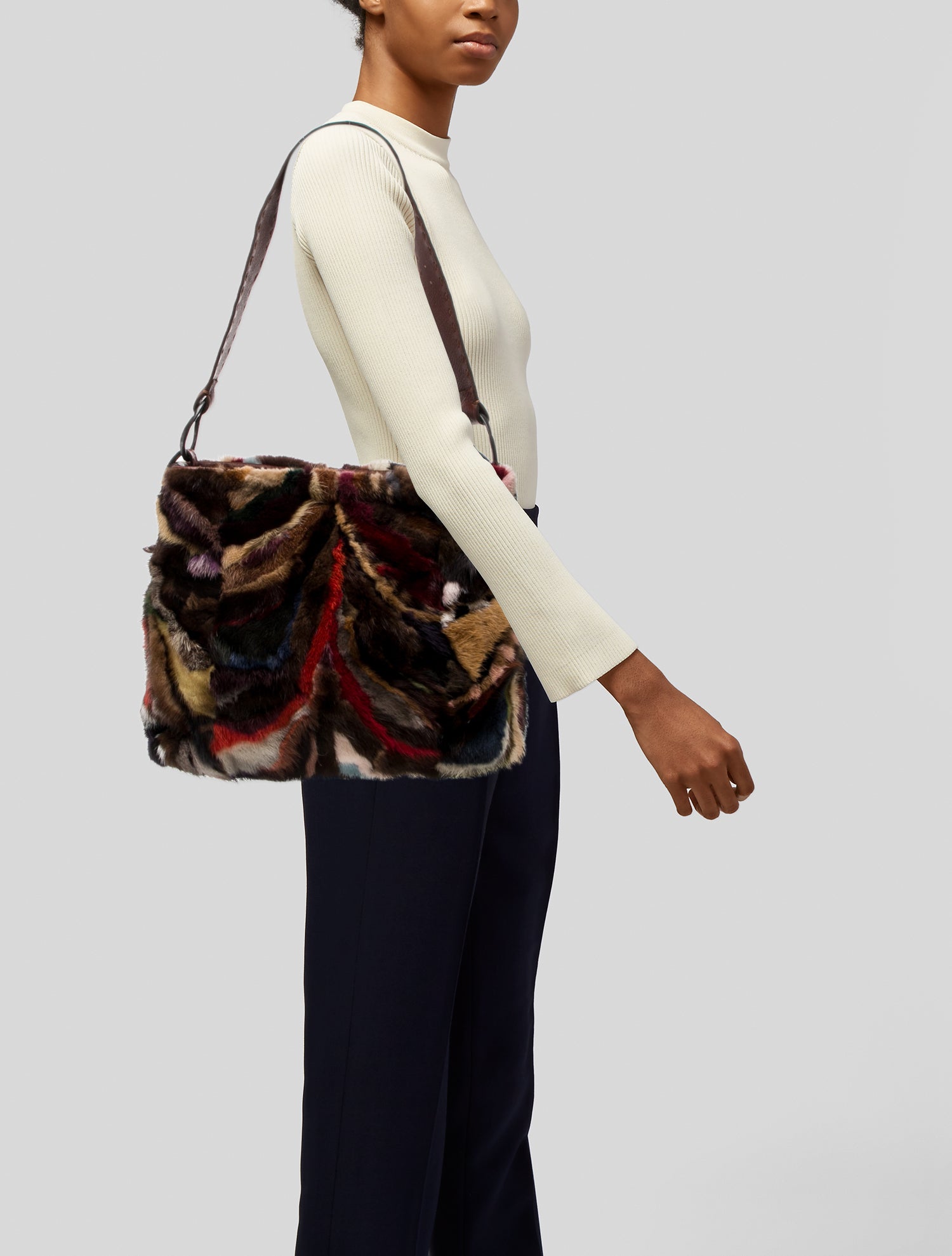 Malini Murjani Fur Shoulder Bag