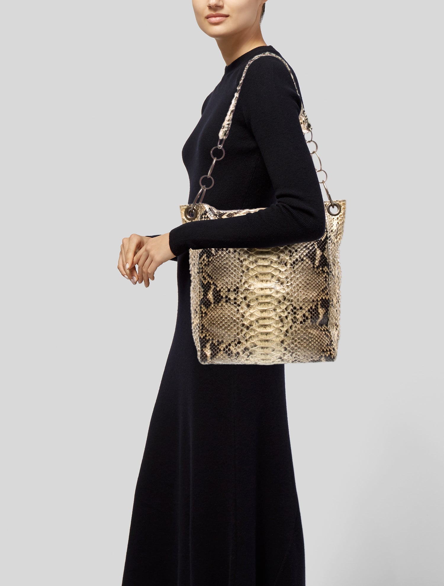Malini Murjani Python Shoulder Bag