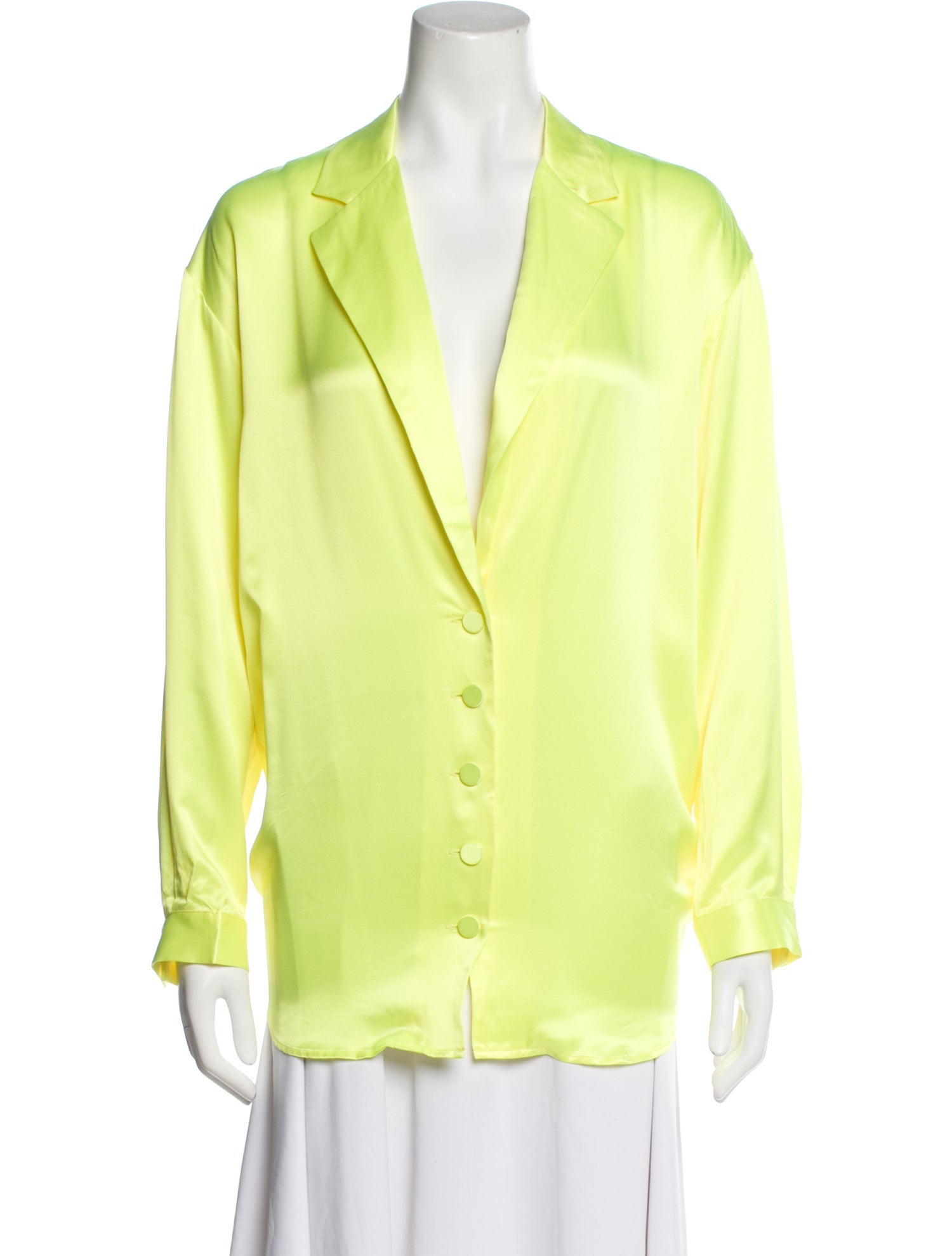 Michael Lo Sordo Silk V-Neck Button-Up Top