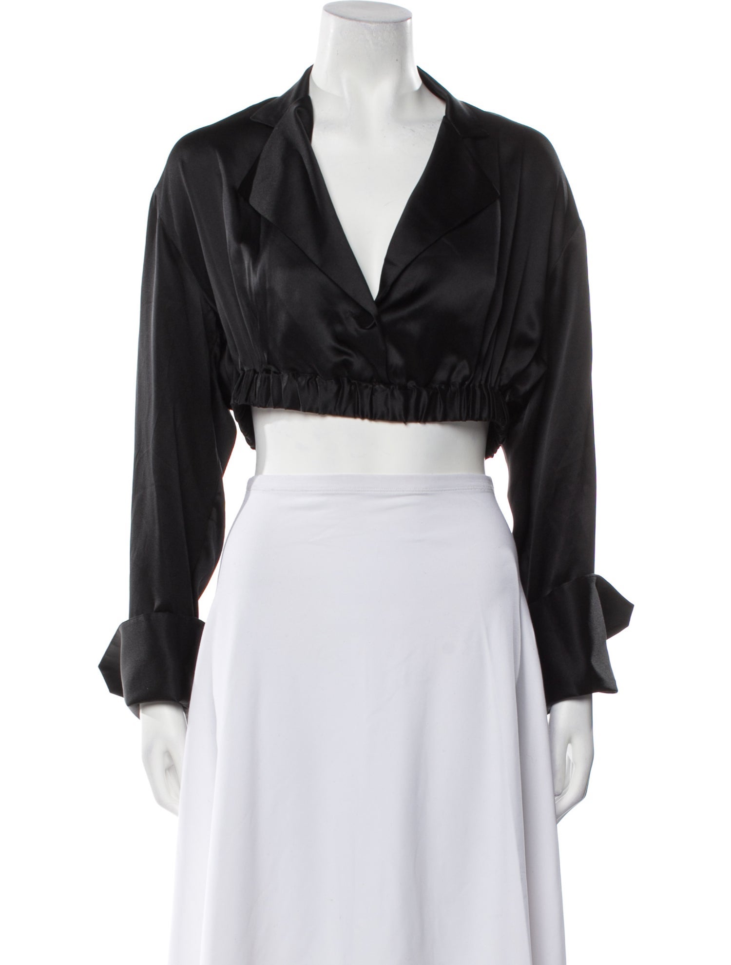 Michael Lo Sordo Silk V-Neck Crop Top