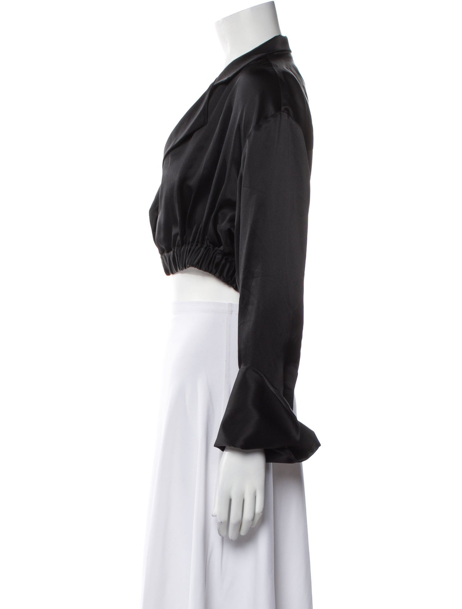 Michael Lo Sordo Silk V-Neck Crop Top