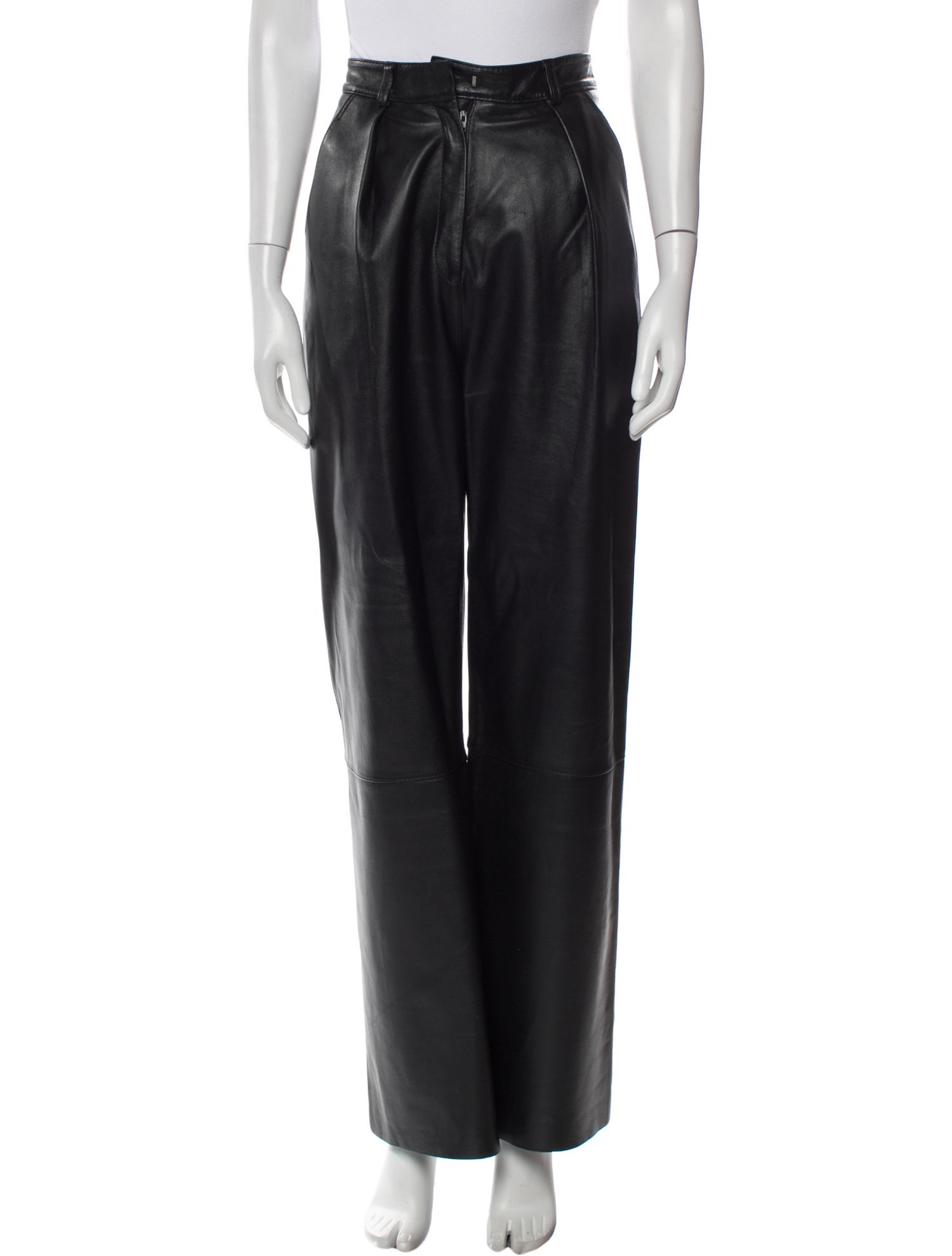 Michael Lo Sordo Lambskin Wide Leg Pants