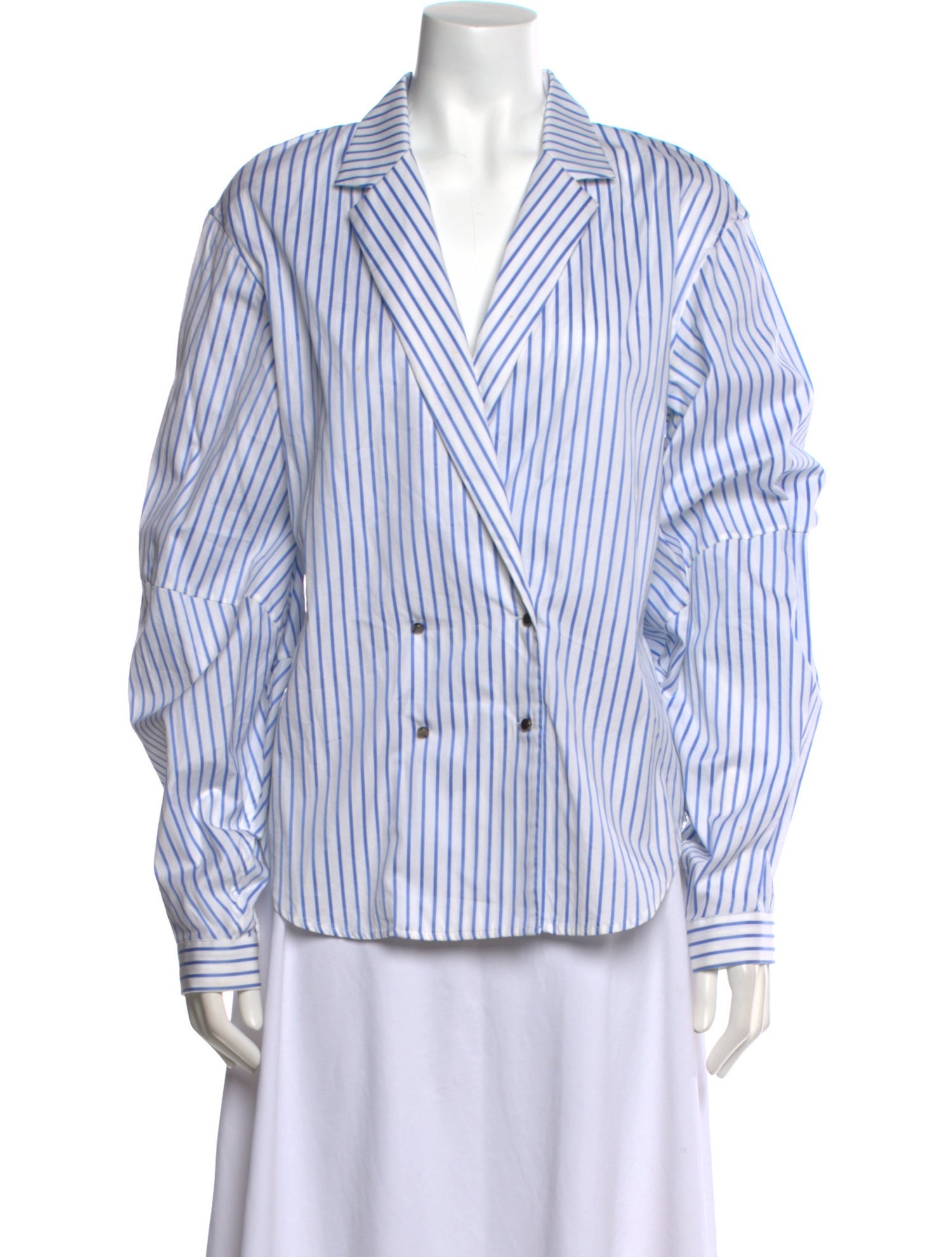 Michael Lo Sordo Striped Long Sleeve Button-Up Top