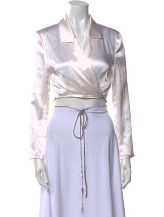 Michael Lo Sordo Silk V-Neck Crop Top