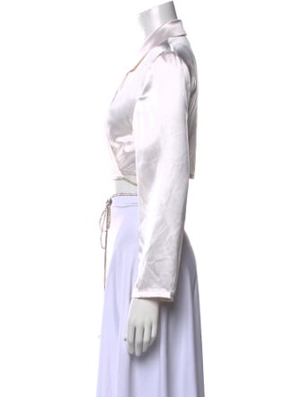 Michael Lo Sordo Silk V-Neck Crop Top