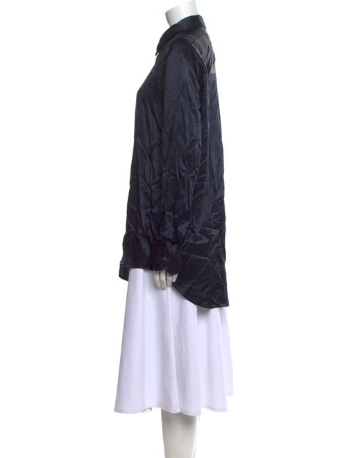 Michael Lo Sordo Silk Long Sleeve Button-Up Top