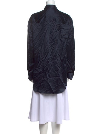 Michael Lo Sordo Silk Long Sleeve Button-Up Top