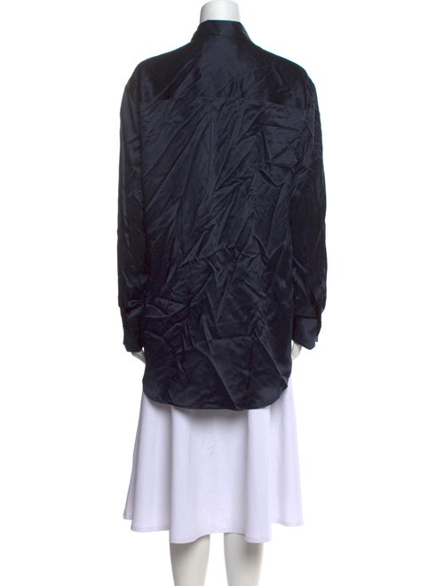 Michael Lo Sordo Silk Long Sleeve Button-Up Top