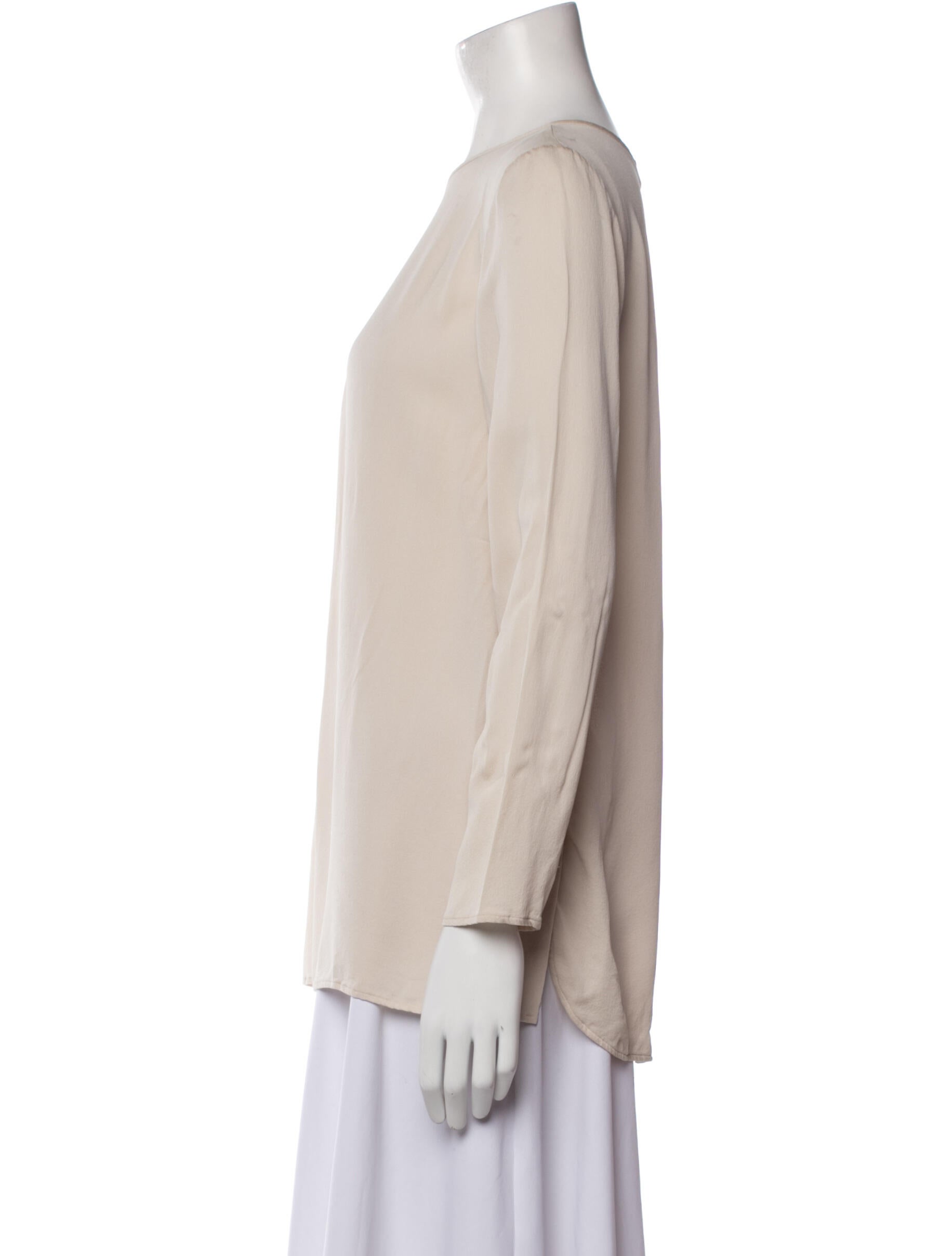 Max Mara Scoop Neck Long Sleeve Blouse