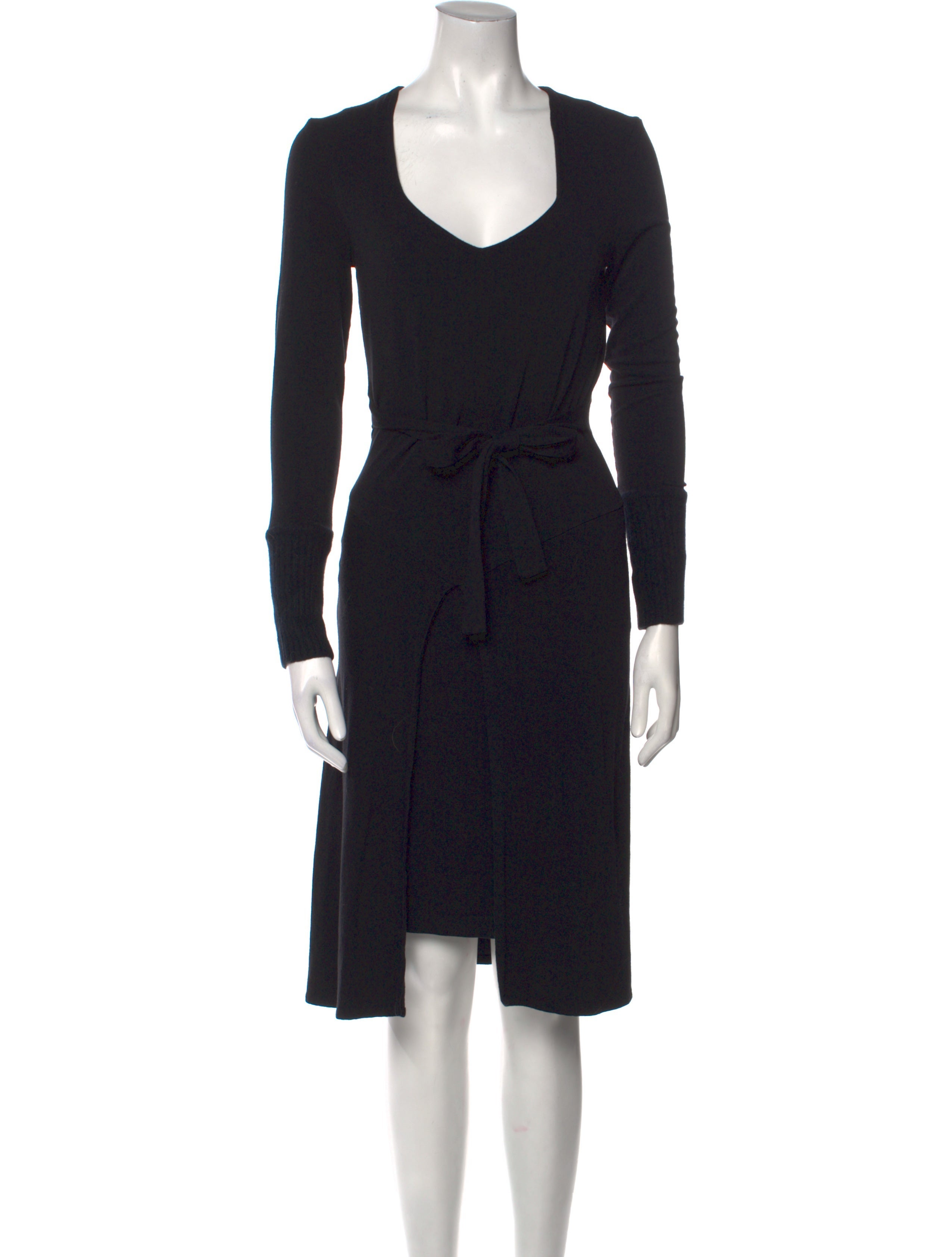 Max Mara VNeck KneeLength Dress Black Dresses, Clothing MMA123609