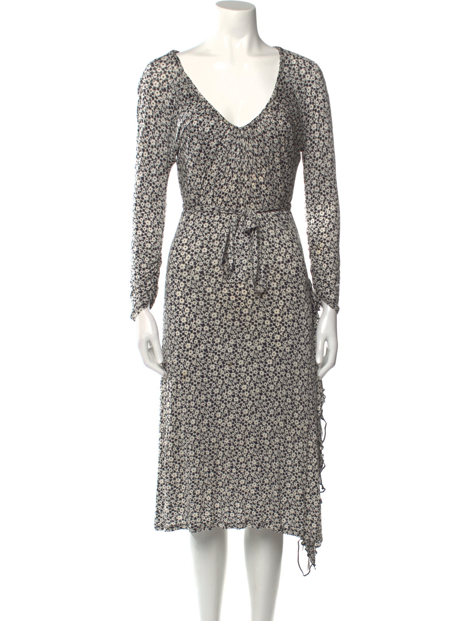 Max Mara Floral Print Midi Length Dress