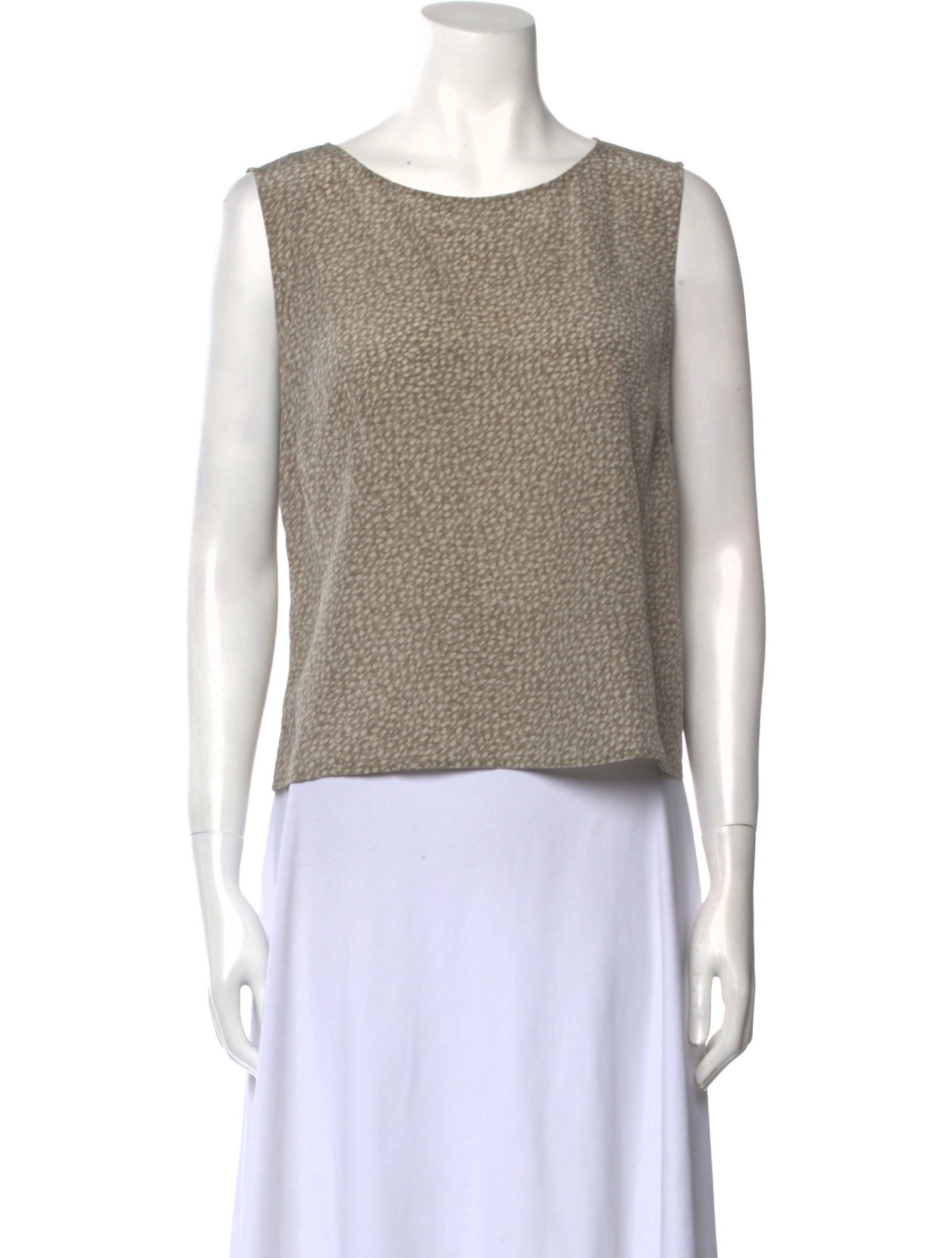 Max Mara Silk Scoop Neck Crop Top