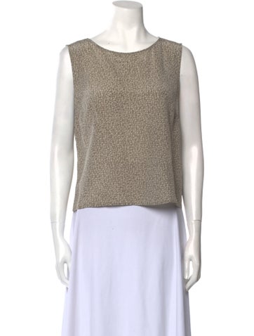 Max Mara Tops Silk Scoop Neck Crop Top US 10 | L