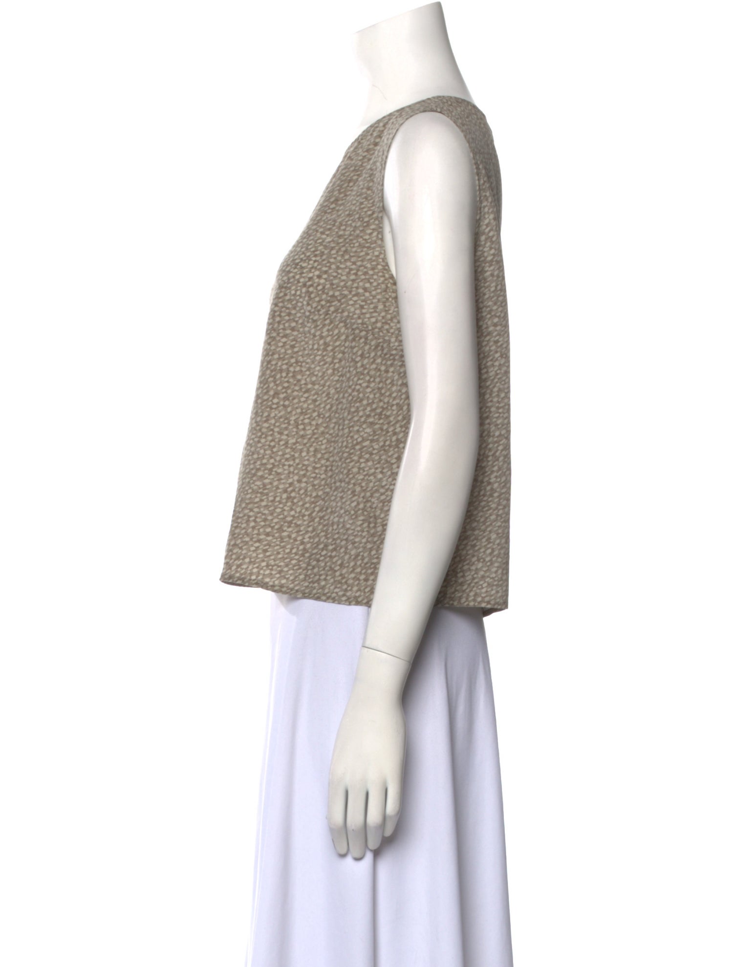 Max Mara Silk Scoop Neck Crop Top