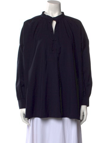 Max Mara Tops Virgin Wool Long Sleeve Polo US 6 | M