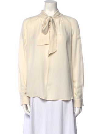 Max Mara Mock Neck Long Sleeve Blouse