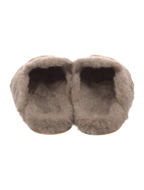 Max Mara Shearling Leather Trim Embellishment Mules