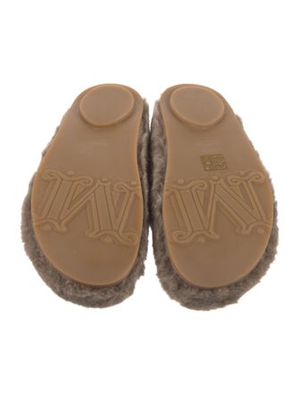 Max Mara Shearling Leather Trim Embellishment Mules