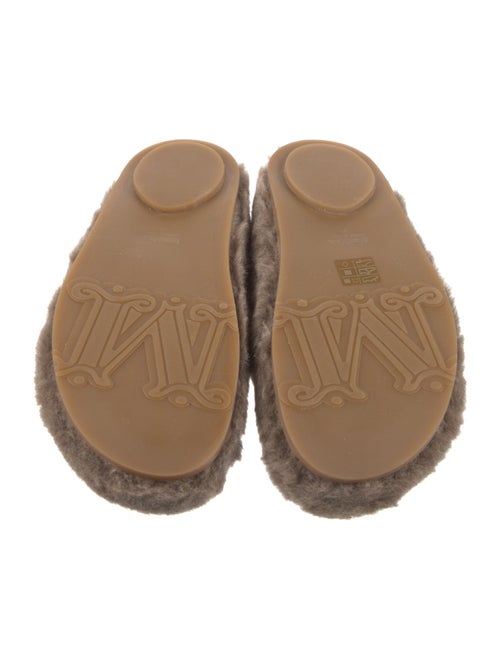 Max Mara Shearling Leather Trim Embellishment Mules