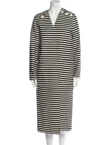 Max Mara Coats Virgin Wool Striped Coat US 8 | M
