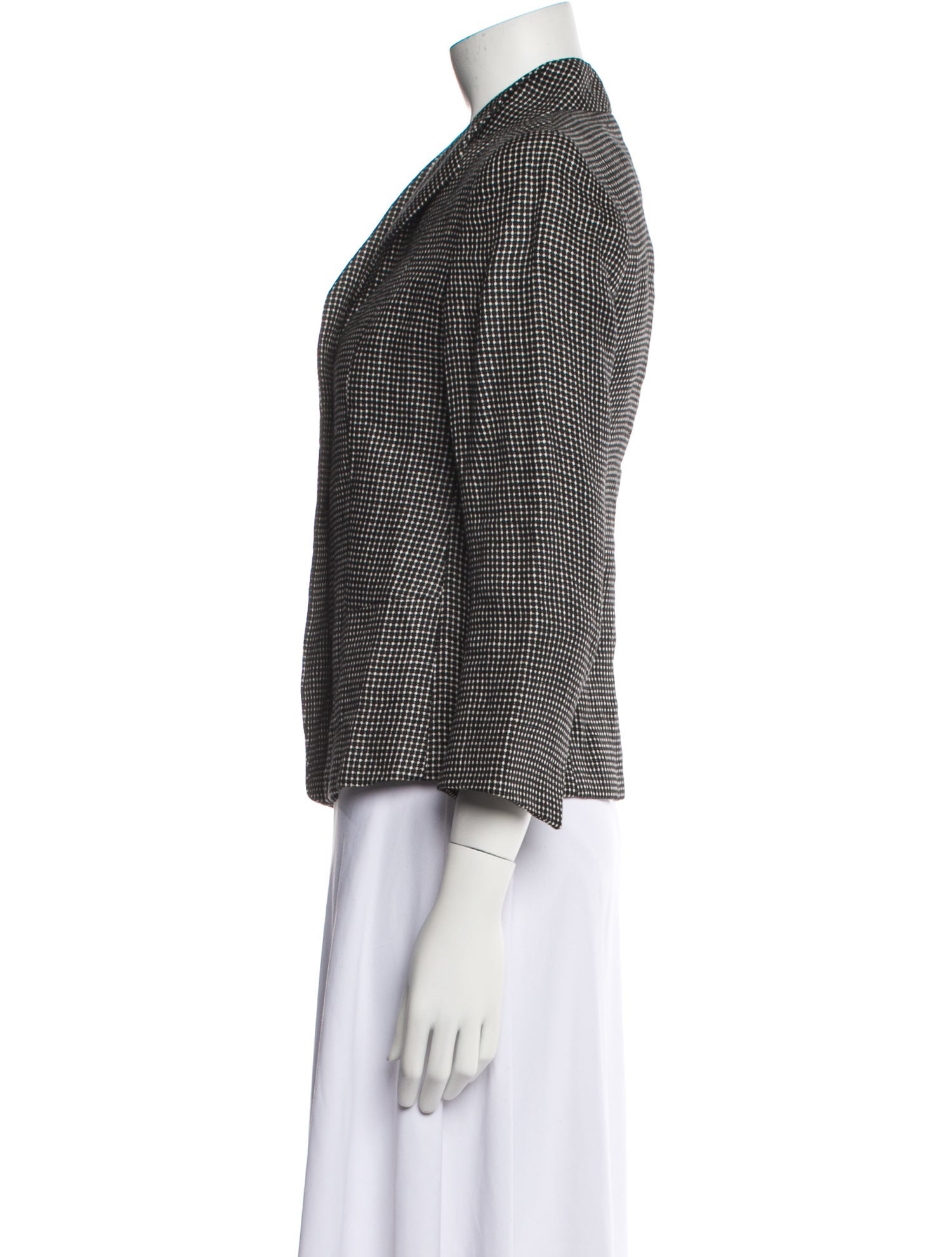 Max Mara Linen Houndstooth Print Blazer