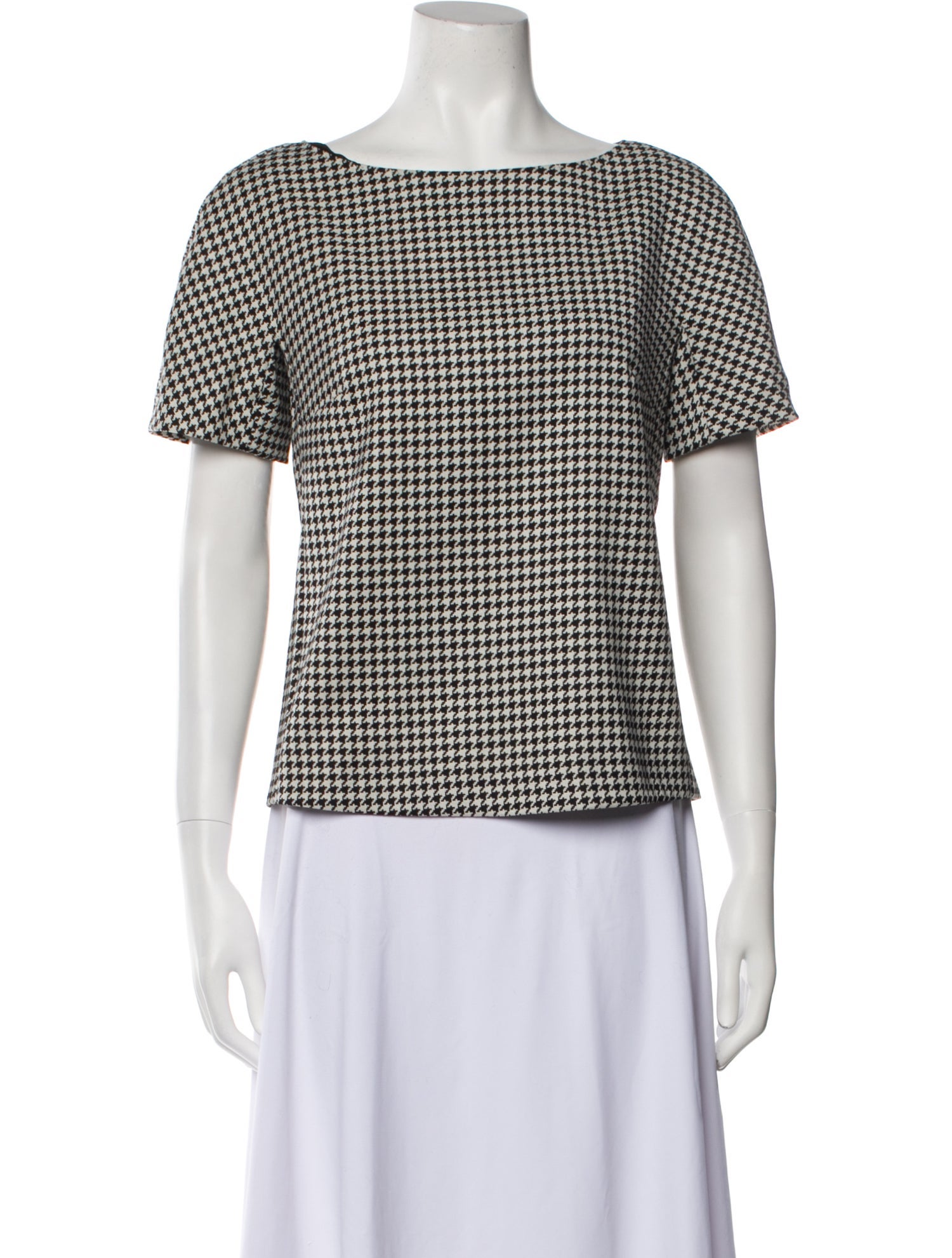 Max Mara Printed Bateau Neckline Top